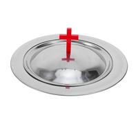ELAYARD Stainless Steel Holy Communion Tray with Lid Polished Church Bread Plate for Easter Ceremony and Christening Party Supplies Sanitary Covered Serving Plate for Spiritual Events