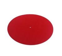 ELAYARD Static Red Wool Turntable Mat Diameter Vinyl Record Slipmat Pad with Vibration Non Slip Groove for Accurate Sound Positioning Compatible with All Standard Platters