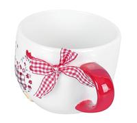 ELAYARD Stylish Embossed Soup Cup with Rooster Pattern Creative Tableware for Coffee Tea Latte Milk Juice Smooth Surface Comfortable Grip Capacity Single Floral Ceramic Mug