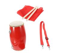 ELAYARD Traditional Waist Drum 12cm Hand Tambourine Set with Drumsticks, Adjustable Strap, Performance Scarf and 3-meter Silk Ribbon for Adults and Elderly Folk Percussion Instrument