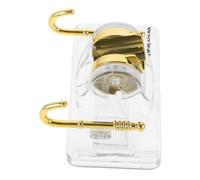 ELAYARD Transparent Adhesive Shower Head Holder with Hooks Portable No Drill Wall Mount for Handheld Sprayer Versatile Bathroom and Kitchen Accessory with Durable Polished Construction