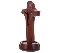 ELAYARD Unfinished Small Wooden Cross for Tabletop Religious Decor Rustic DIY Craft Ornament Compact Space Saving Cross Centerpiece for Easter Baptism Church Display