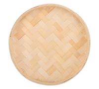 ELAYARD Unpainted Round Bamboo Weaving Tray Lightweight Handcrafted Dustpan for Wall Hanging Home Decoration Food Display Organic Natural Serving Basket