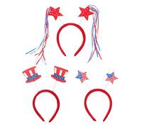 ELAYARD Usa Flag Stars Headband Set for Independence Day Celebration Decor for Ages