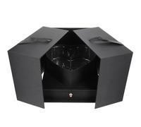 ELAYARD Valentine’S Heart-Shaped Flower Packaging Box, Black Cardboard with Fabric, Preserved Rose Storage Case for Wrapping and Special Occasions