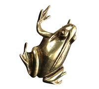 ELAYARD Vintage Brass Frog Statue Desktop Ornament Solid Frog Figurine for Office Study Decor Small Unique Decoration for Bedroom Living and Outdoor Use