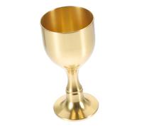 ELAYARD Vintage Brass Wine Goblet Multi Functional Offering Cup for Temple Use High Footed Drinking Cup Resistance and Bright Finish Decorative Collectible for Tea Rooms and Zen
