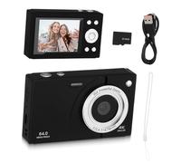 ELAYARD Vintage Digital Camera Compact with Memory Zoom Retro Photo Camera for Teens and Students Wifi Connectivity for Easy Sharing Stylish Shoot in Black