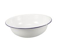 ELAYARD Vintage Enamel Foot Soak Basin 30cm Thin Blue Rim Pedicure Bowl Retro Footbath Wash Basin for Home Spa and Foot Care