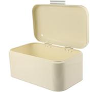 ELAYARD Vintage Metal Bread Box with Milk White Finish Retro Kitchen Bread Bin for Countertop Storage with Lift-Up Lid