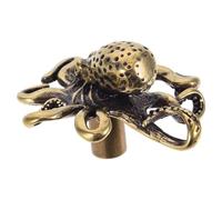 ELAYARD Vintage Nautical Octopus Handles Brass Cabinet Knobs Ocean Animal Pulls for Wardrobe Dresser Cupboard Home Decor with Fine Detailing and Easy Installation