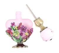 ELAYARD Vintage Perfume Bottle 5ml Retro Glass Aromatherapy Container Metal Floral Design Refillable Empty Fragrance Bottle for Travel and Home Decor