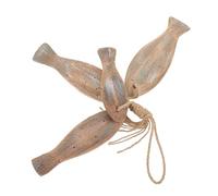 ELAYARD Vintage Rustic Wood Fish Wall Decor with Sturdy Rope Lightweight Nautical Pendant Ornaments for Beach House Lake Cottage Fishing Cabin and Mediterranean Style Home Decoration
