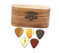 ELAYARD Walnut Wood Guitar Pick with Holder Box Variety for Acoustic and Electric Guitars Portable Plectrum Collection for Diverse Playing Styles and Tones
