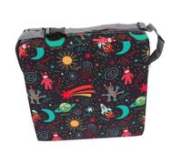 ELAYARD Waterproof Kids Seat Cushion Booster for Dining Chair, Black Space Theme, Thick 32x32x8cm Heightening Pad for Toddlers’ Highchair Accessory
