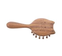 ELAYARD Wooden Cat-shaped Scalp Massager Comb Wide Tooth Design for Curly Hair and Dry Scalp Portable Handheld Hair Grooming Brush Stimulates and Relieves Head Fatigue with Sustainable
