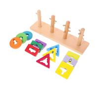 ELAYARD Wooden Geometric Shape Matching Blocks Set for Educational Cognitive with Beech Wood Anti-drop Material Enhances Logical Thinking Creativity Problem-solving for Early Development