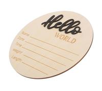 ELAYARD Wooden Hello Oh Personalize Nursery Name Birth Please Welcome Plaque Item Announcement Photography First Prop Sign Month Markers for Babies Black
