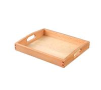 ELAYARD Wooden Tray with Oval Cutout Handles Friendly Storage Container for Serving Food and Organizing Activities Lightweight Premium Wood with Smooth Sanded Finish Large for Easy