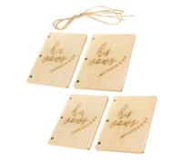 ELAYARD Wooden Wedding Vow Notebook Set with Kraft Paper Cover, 2 Sets of Handmade DIY Vow Books for Bride and Groom Engagement and Wedding Ceremony