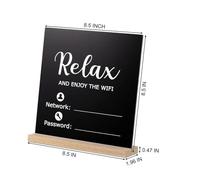 ELAYARD Wooden WiFi Password Sign Double-Sided Chalkboard Frame Lightweight Freestanding Board for Home Shop Office Guest Table Display