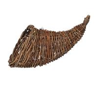ELAYARD Woven Rattan Cornucopia Basket Multi-function Storage and Food Serving Basket Decorative Fruit and Snack Holder for Kitchen Living and Home Centerpiece
