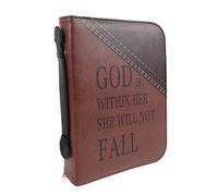 ELAYARD XL Bible Cover with Handle, Vintage Pu Zippered Bible Carrying Bag for Men and Women, Large Protective Book Sleeve for Church Study and Travel