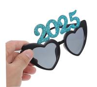 ELAYARD Year Party Glasses with Heart Frame Blue Festive Eyewear for Year Eve Photo Props Performance Props for Graduation and Celebration Events
