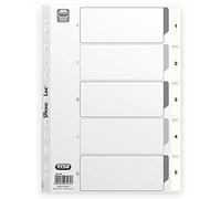 Elba 03485 Index 1-5 5 Part Plastic A4 Pack of 10 White