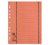 Elba 06456OG Reference Dividers Perforated Numbered 1-10 Lined Imprint Recycled