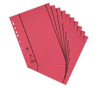 Elba 06456RO Reference Dividers with Perforation Numbered 1-10 Lined Application Folder Set of 100 Red