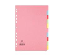 Elba 400007246 A4 10-Part Plain Dividers - Assorted Colours