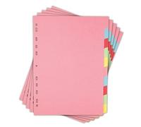 Elba 5 Pack A4 File Dividers, 10 Part Card Folder Dividers