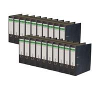 ELBA 100081018 20x Recycled Folder Cloudy Marble 8 cm Wide DIN A4 Black Spine Green Bar Folder Blue Angel Certified