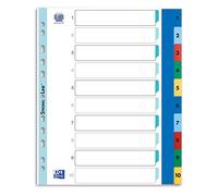 Elba 100205095 File Divider 1-10 6 Pieces Plastic A4 XL Pack of 25 Multi-Coloured