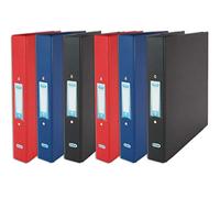 Elba 2 O-Ring Binder A4, Plastic, Red/Black/Blue, Pack of 6