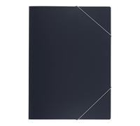 Elba 33490AZ A4 File Folder/Plastic with Elastic Closure/0.05 mm Polypropylene/for Approximately 50 Sheets Pack of 10 Charcoal Corner clamp Plastic Charcoal