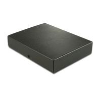 Elba 400000992 Box File with Push Button Fastening 1 cm for Approx 80 DIN A4 Pages 3 Flaps Label Black Capacity: 6 cm, for Approx. 580 DIN A4 Pages Black