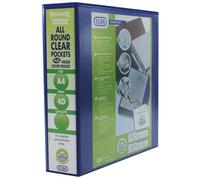 Elba Panorama 65mm 4 D-Ring Presentation Binder A4 Blue (4 Pack)