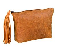 ELBA 400033037 Pencil Case Flat Leather with Bobble 17 x 14 x 1 cm Vintage