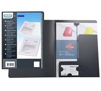 Elba 63492WE Clear Clip Folder Polypropylene 0.5 mm for Approximately 50 Sheets Pack of 10 White Offer Portfolio with Sight Pocket Charcoal