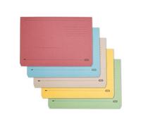 Elba A 4+ Document Wallets, Assorted Colours - Pack Of 50 Foolscap Folders With Tuck-In Flap, 300 Sheet Capacity, Heavyweight