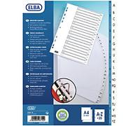 ELBA A - Z Alphabetical Dividers A4 White 20 Part Cardboard, Plastic 100204596