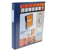 Elba A3 4 D-Ring Binder, 30mm Capacity, 35mm Spine, Presentation Folder With Customisable Cover, Portrait, Blue (Single)