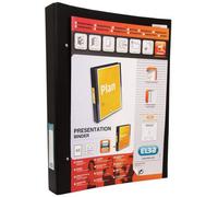 Elba A3 4 D-Ring Binder, 30mm Capacity, 35mm Spine, Presentation Folder With Customisable Cover, Portrait, Black (Single)