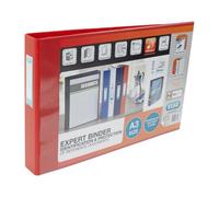 Elba A3 4 D-Ring Binder, 30mm Capacity, 55mm Spine, Presentation Folder With Customisable Cover, Landscape, Red (Single)