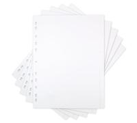 Elba A4 10-Part Card File Dividers, Pack of 5 White Tabbed Folder Dividers