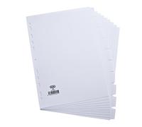 Elba Dividers Europunched 10-Part A4 White - 100204881