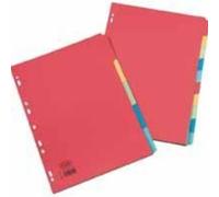 Elba A4 Card Divider Inserts, Assorted Colours, 10 Parts
