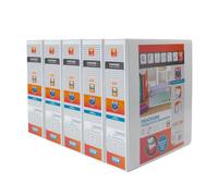 Elba A4 2 D-Ring Lever Arch File, 56mm Capacity, 90mm Spine, Presentation Folder With Customisable Cover, Portrait, White (Pack